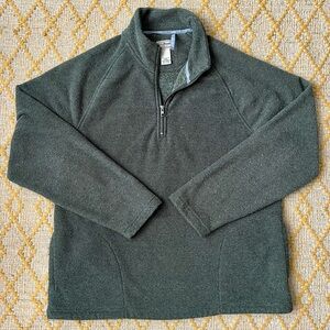 L.L. Bean Men's Green Quarter-Zip Sweater - Large